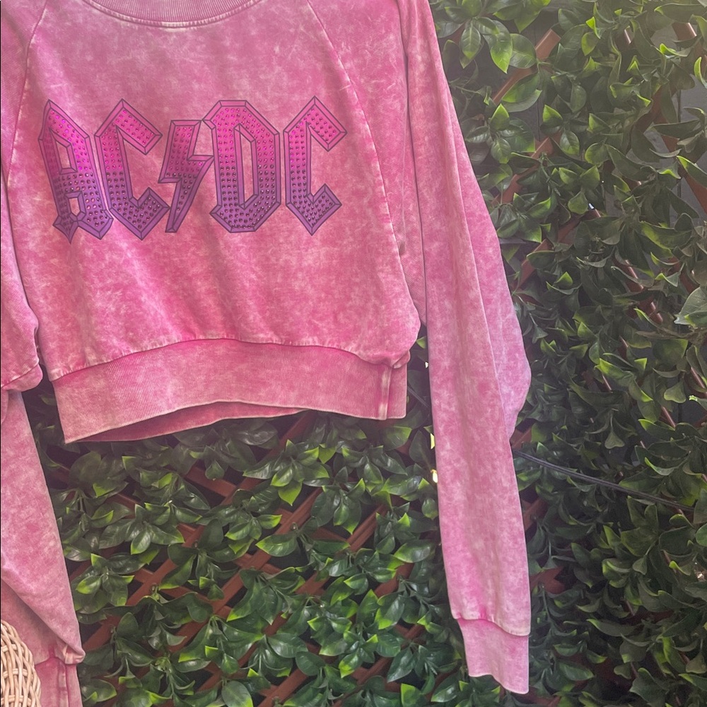 Pink AC/DC Graphic Sweatshirt